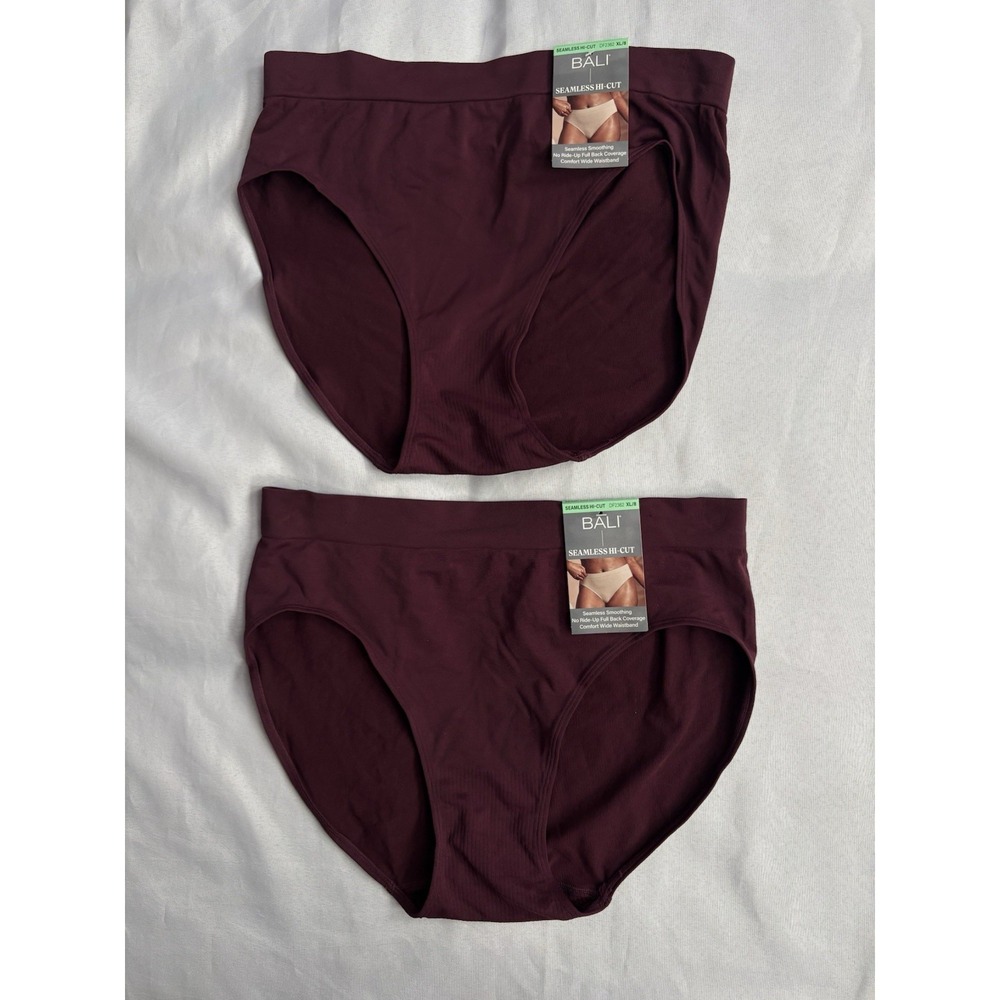 NEW Bali Panty One Smooth U All Over Seamless Hi Cut Brief Xlarge 2 Pair DF2362